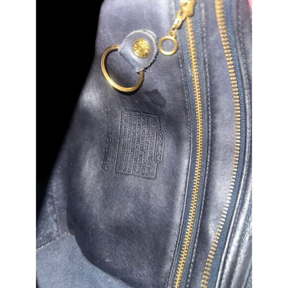 VTG Coach Metropolis Zip Bag 9087 Navy Leather Brass Crossbody Y2K Costa Rica - Picture 8 of 9